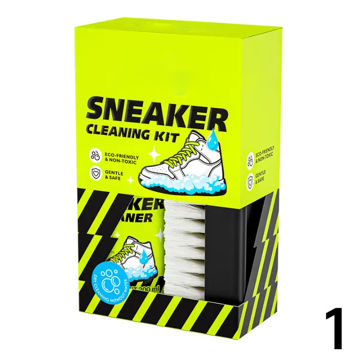 4-Piece Sneaker Cleaning Kit with Foam Cleaner, Brush, Towel & Wipe