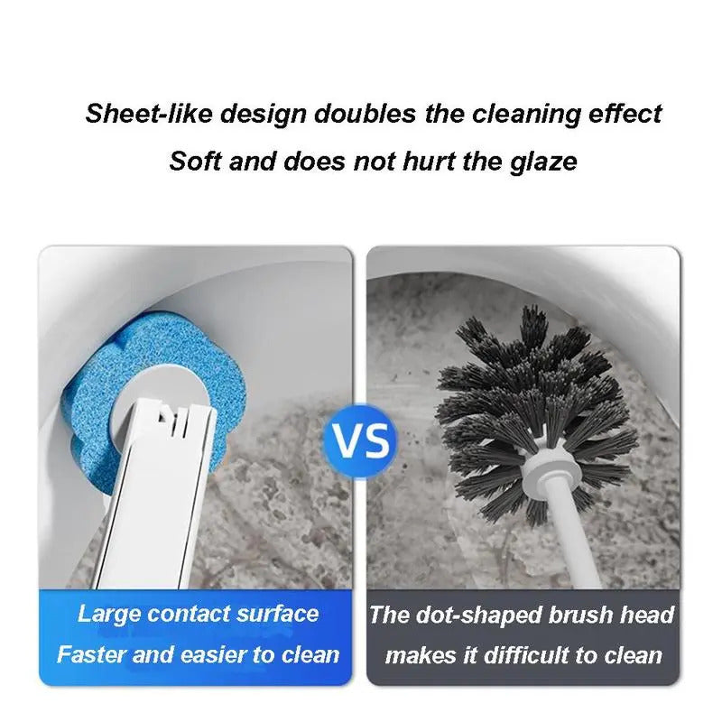 Hygienic Disposable Toilet Brush System - Wall-Mounted Holder with Scented Refills
