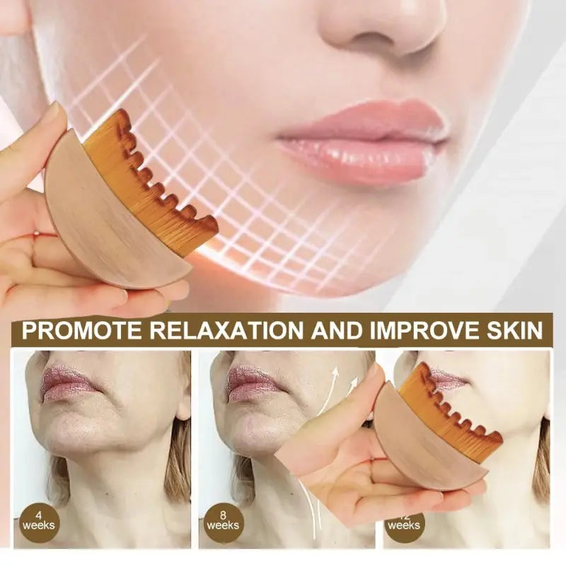 Face Lymphatic Contour Brush - Ergonomic V-Cut Jawline Sculpting & Depuffing Tool