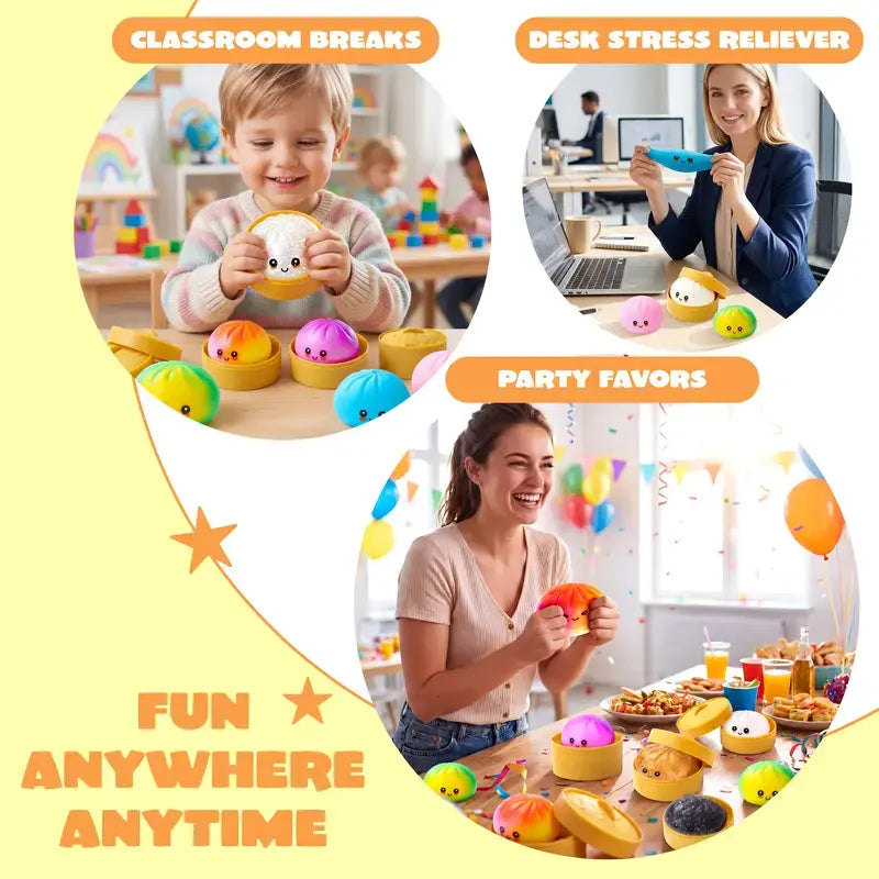 Glitter Dumpling Squishy Toy Blind Box - Cute Stress Relief Squeeze Ball Gift