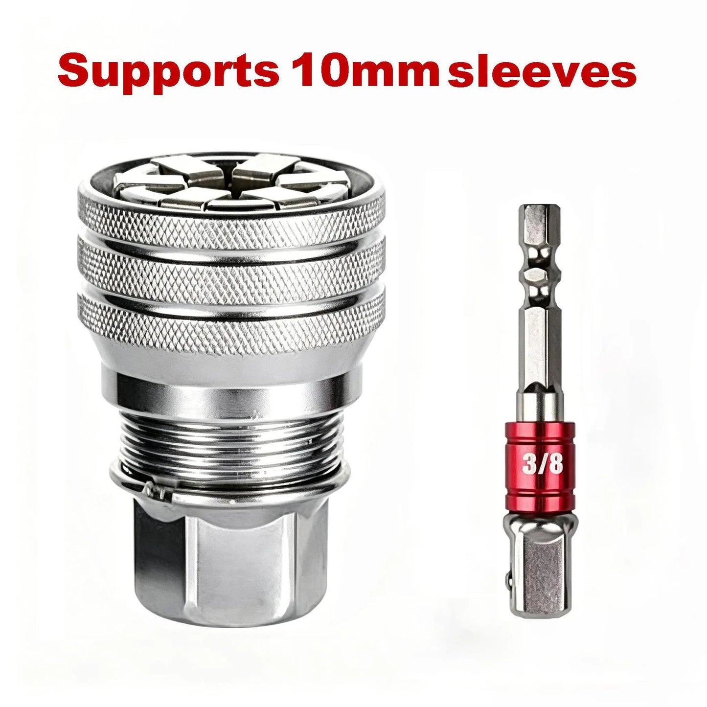 Adjustable Universal Socket Wrench Tool with 3/8 Inch Adapter