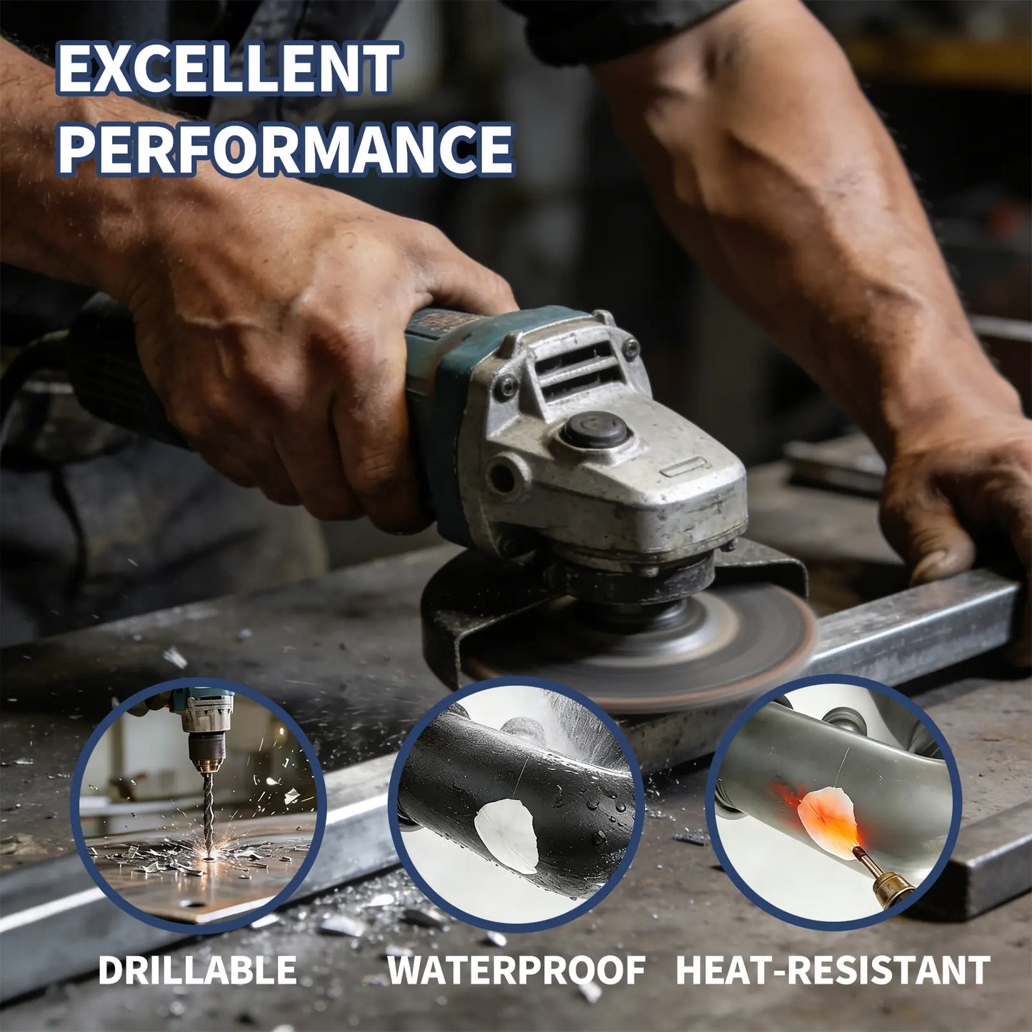 Steel Reinforced Epoxy Putty 100g for Metal Wood Concrete Repair