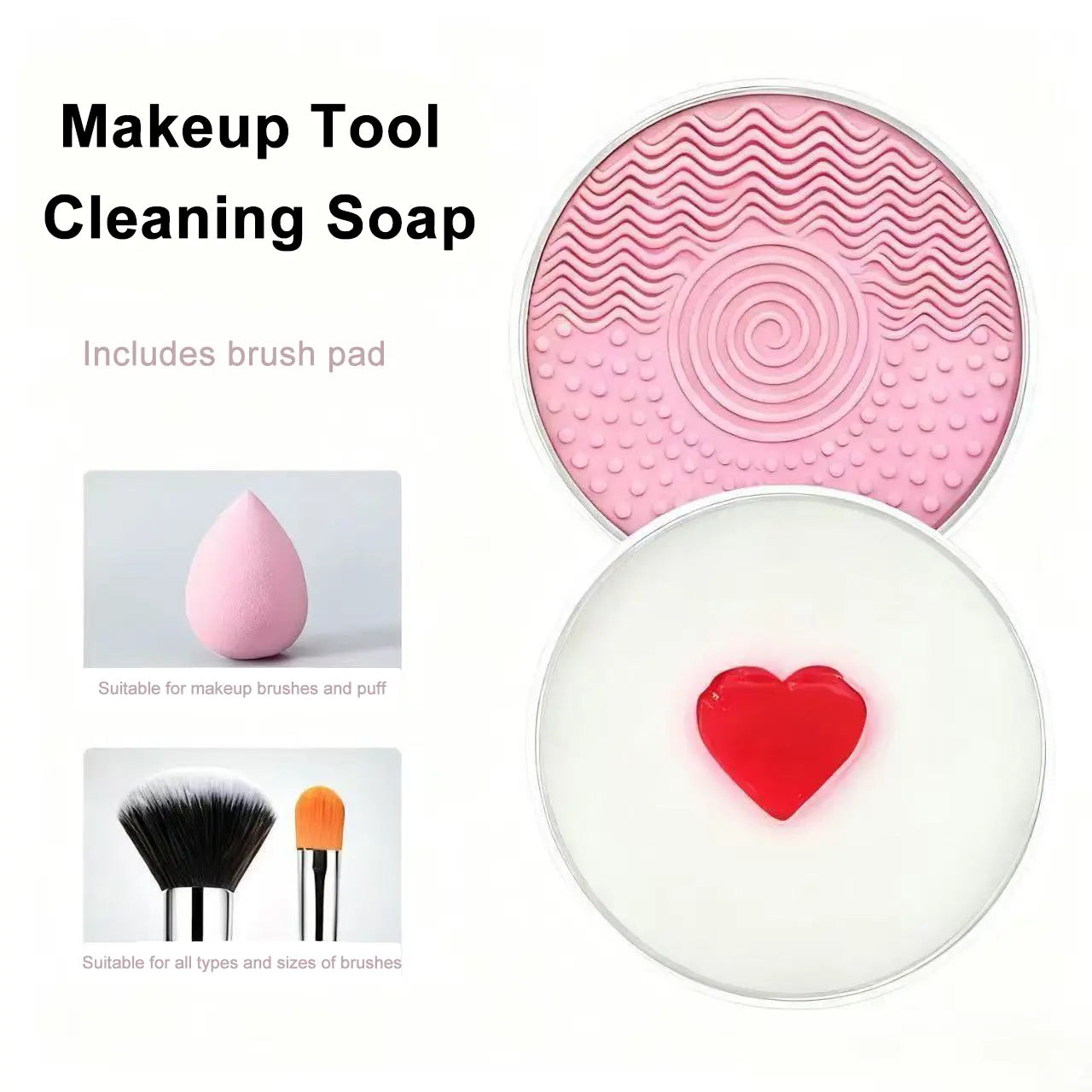 Makeup Brush Cleaning Soap with Silicone Pad 100g