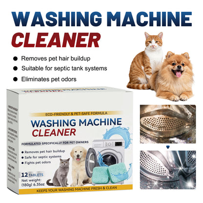 Eco-Friendly Washing Machine Cleaner - 12 Tablets Pet-Safe Formula