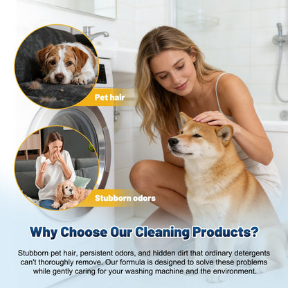 Eco-Friendly Washing Machine Cleaner - 12 Tablets Pet-Safe Formula