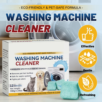 Eco-Friendly Washing Machine Cleaner - 12 Tablets Pet-Safe Formula