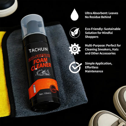 Eco-Friendly Foam Shoe Cleaning Kit 150ml with Dual Brushes