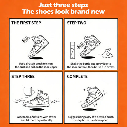 Eco-Friendly Foam Shoe Cleaning Kit 150ml with Dual Brushes
