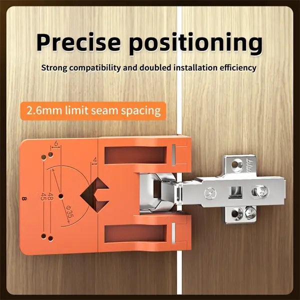 Magnetic Cabinet Door Hinge Installation Jig, 2-Piece Set with Drill Bit