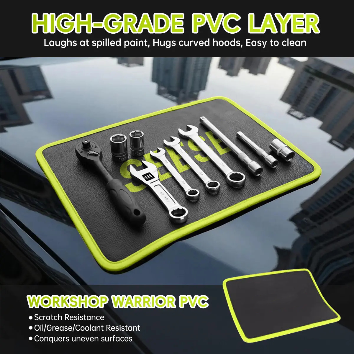 Magnetic Tool Mat Set - Flexible Non-Slip Tray for Garage Repairs