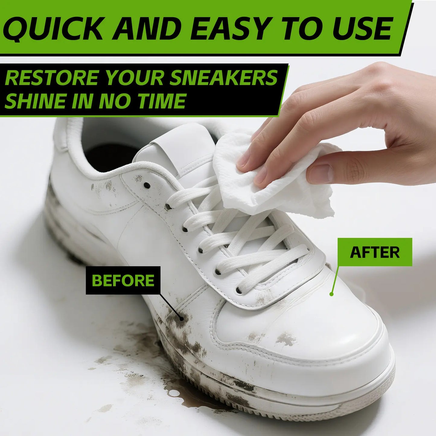 4-Piece Sneaker Cleaning Kit with Foam Cleaner, Brush, Towel & Wipe