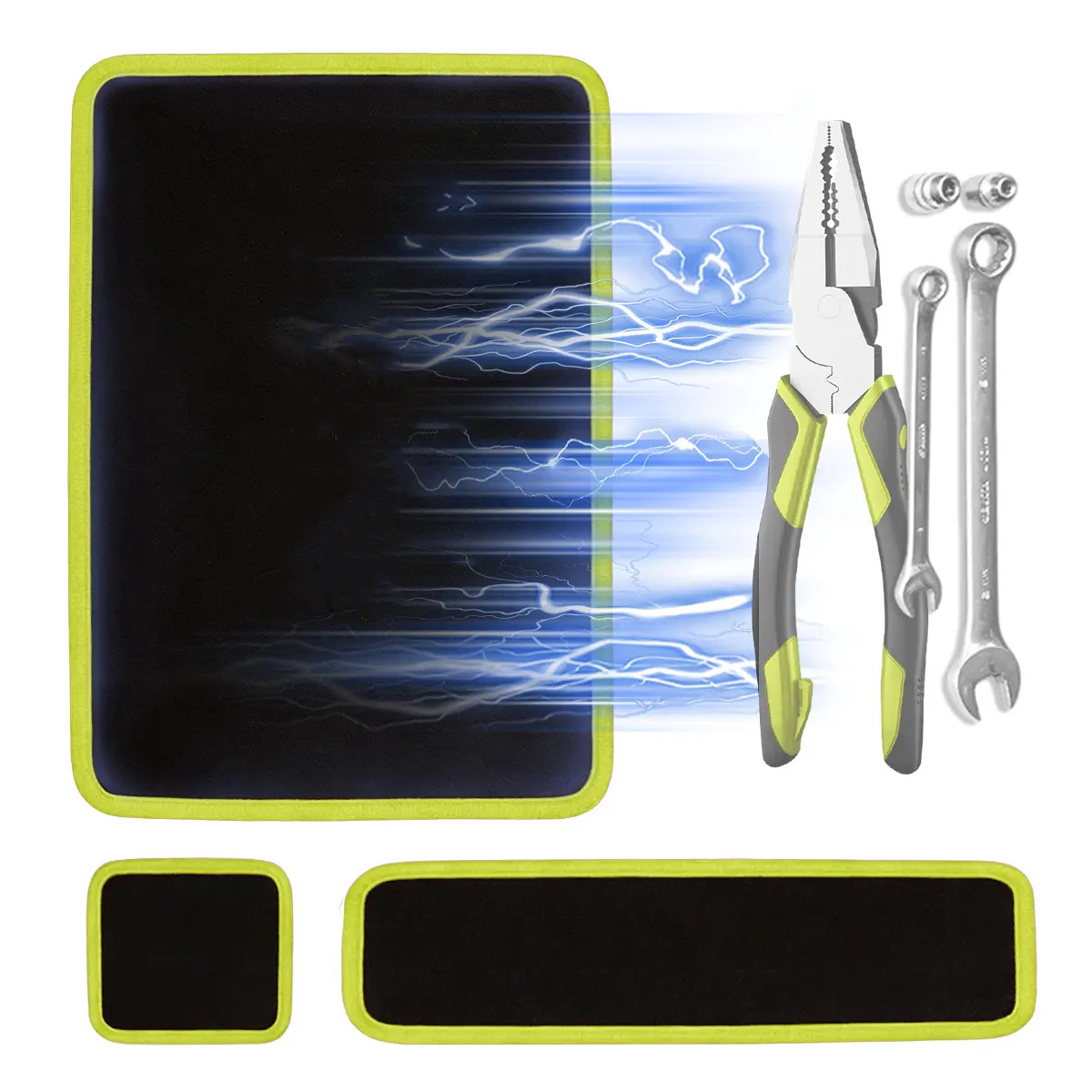 Magnetic Tool Mat Set - Flexible Non-Slip Tray for Garage Repairs