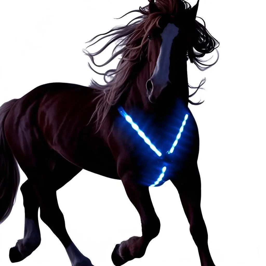 USB Rechargeable LED Horse Harness with Adjustable Straps