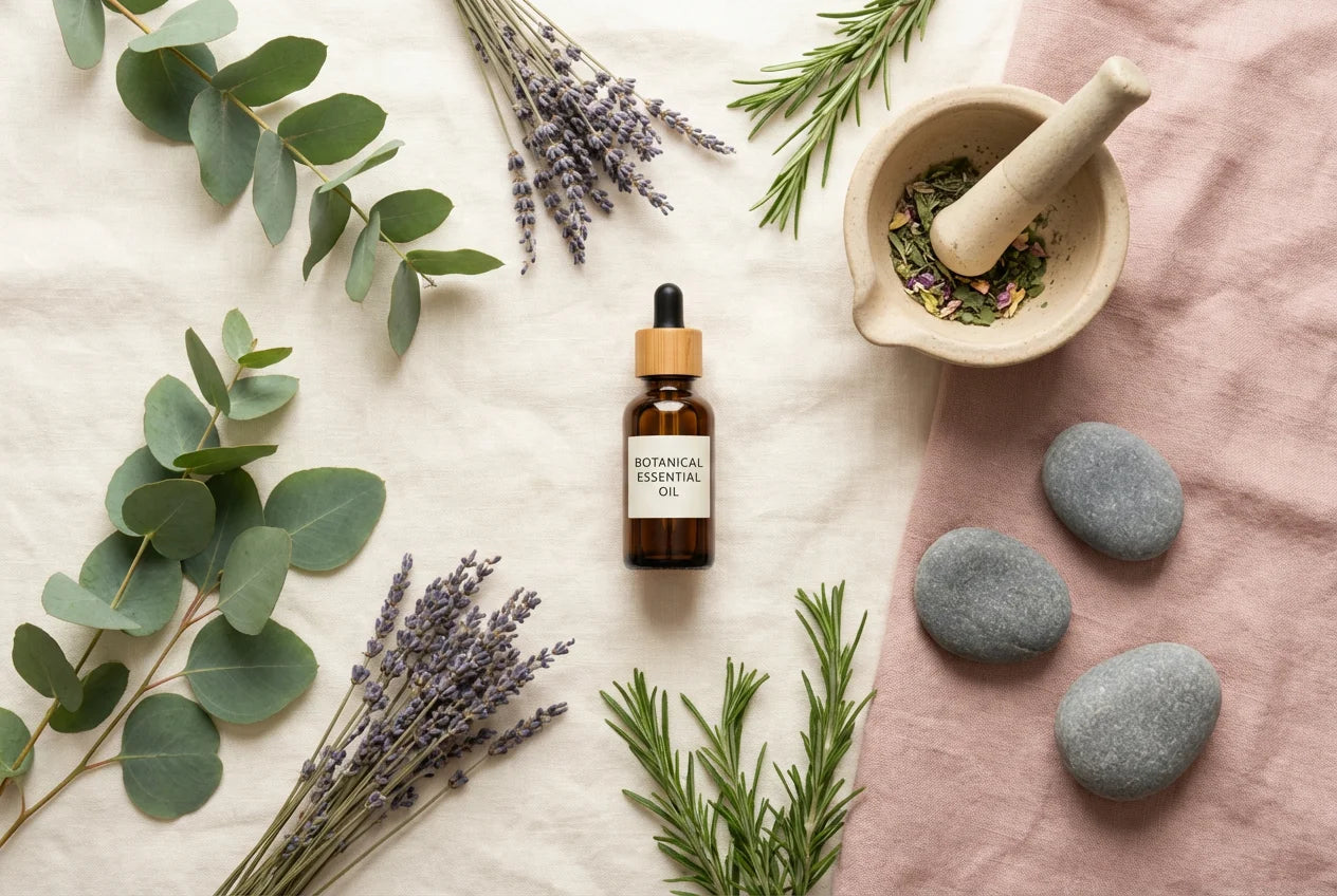 Florisu Beauty botanical ingredients flatlay