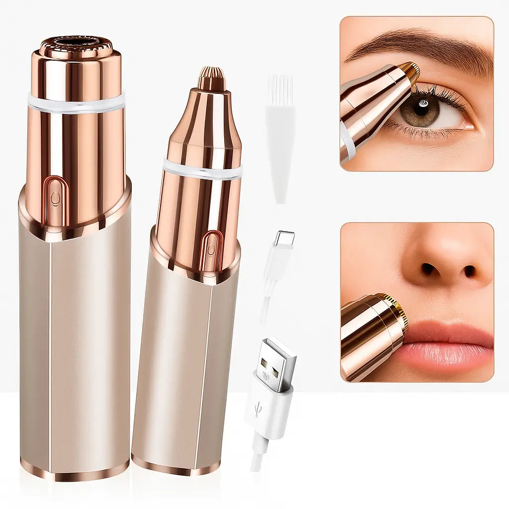 2-in-1 Painless Facial & Eyebrow Trimmer - Rechargeable Hair Remover