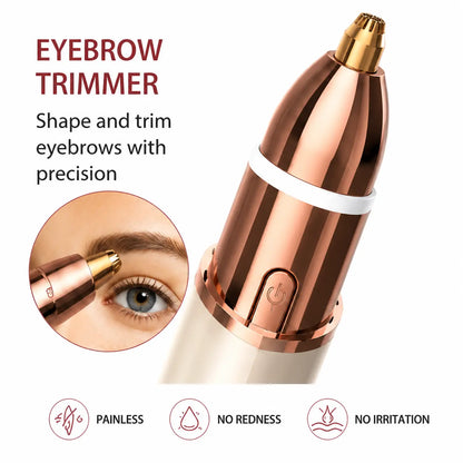2-in-1 Painless Facial & Eyebrow Trimmer - Rechargeable Hair Remover