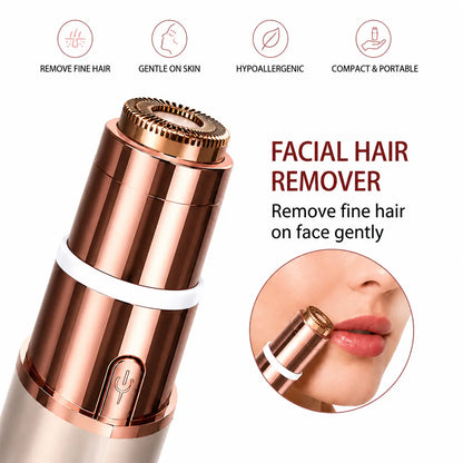2-in-1 Painless Facial & Eyebrow Trimmer - Rechargeable Hair Remover
