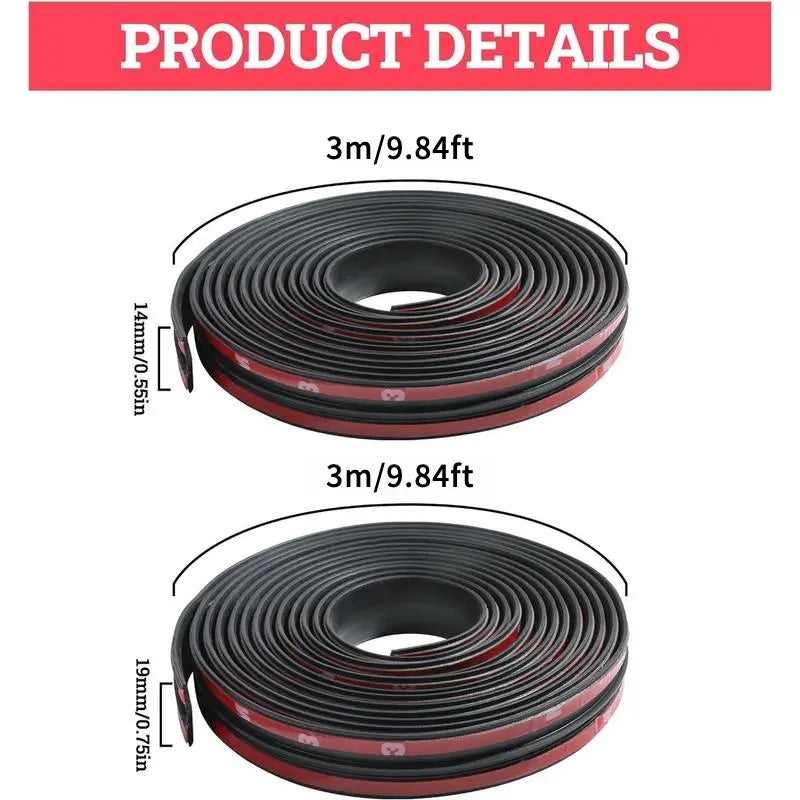 Universal T-Shape Car Windshield Rubber Sealing Strip - Soundproof & Waterproof