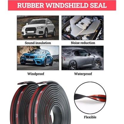 Universal T-Shape Car Windshield Rubber Sealing Strip - Soundproof & Waterproof