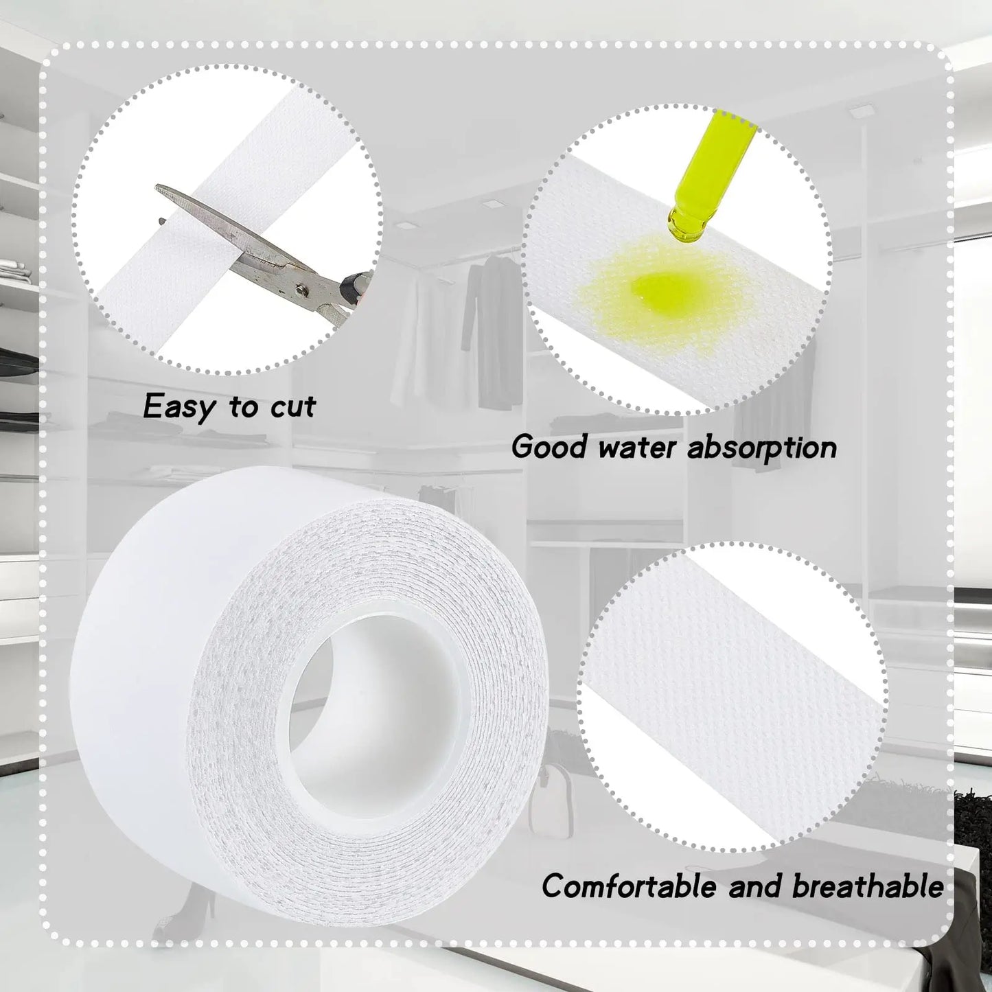 Disposable Sweat-Absorbing Collar Protector Pads - Anti-Stain Shirt Neck Tape