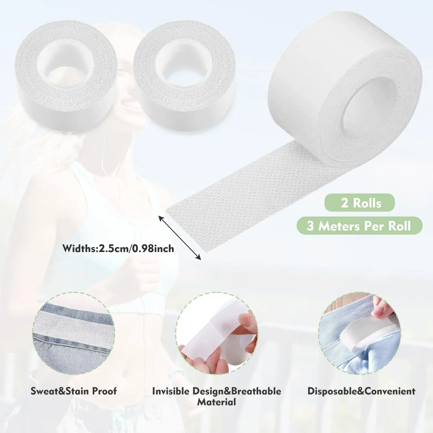 Disposable Sweat-Absorbing Collar Protector Pads - Anti-Stain Shirt Neck Tape