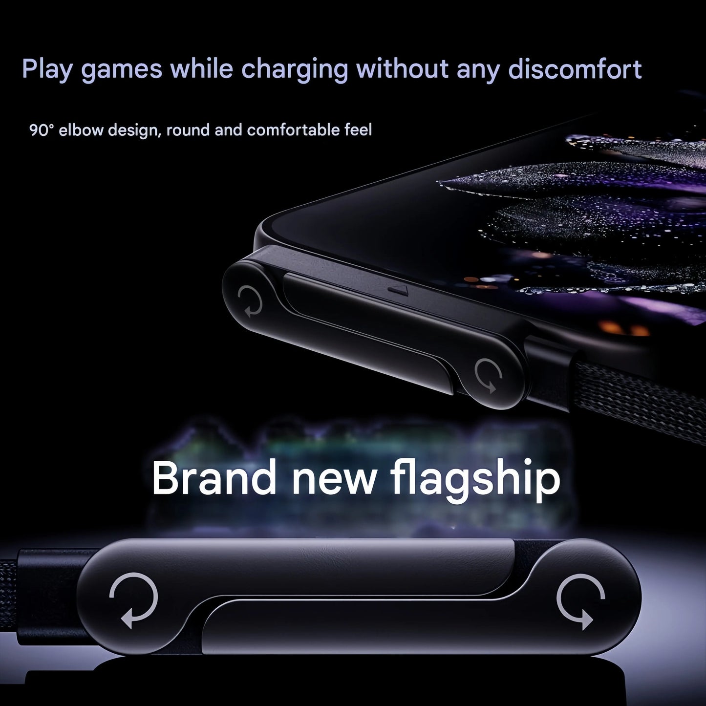 180° Rotating Zinc Alloy Liquid Silicone Fast Charging Cable - 120W Super Fast Charger