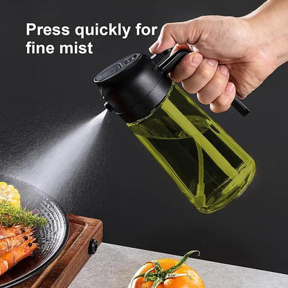 250ml Glass Oil Spray Bottle - High-Pressure Atomizing Mister for Air Fryer & BBQ