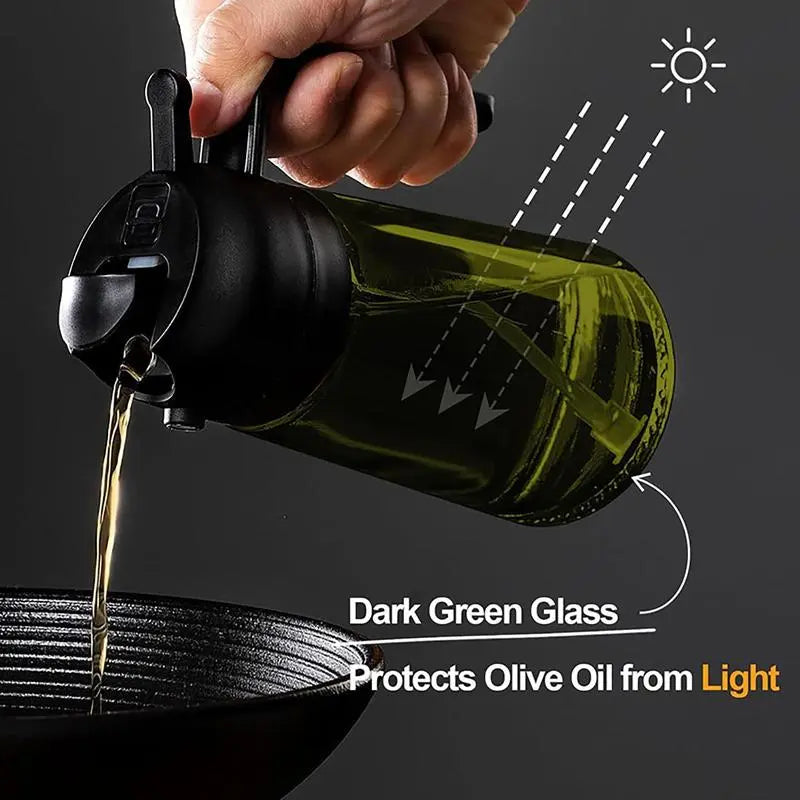 250ml Glass Oil Spray Bottle - High-Pressure Atomizing Mister for Air Fryer & BBQ