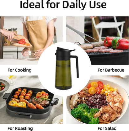 250ml Glass Oil Spray Bottle - High-Pressure Atomizing Mister for Air Fryer & BBQ
