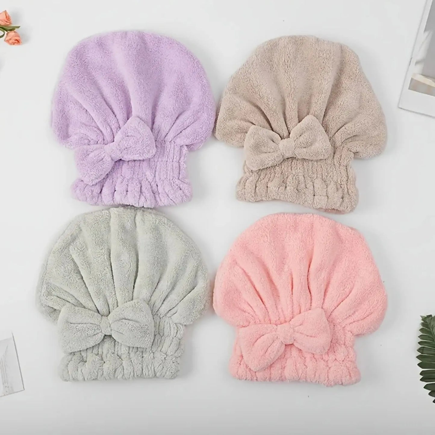 Ultra-Absorbent Thickened Coral Fleece Hair Drying Cap - Soft Fast-Dry Towel Wrap for Women