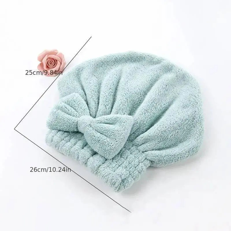 Ultra-Absorbent Thickened Coral Fleece Hair Drying Cap - Soft Fast-Dry Towel Wrap for Women