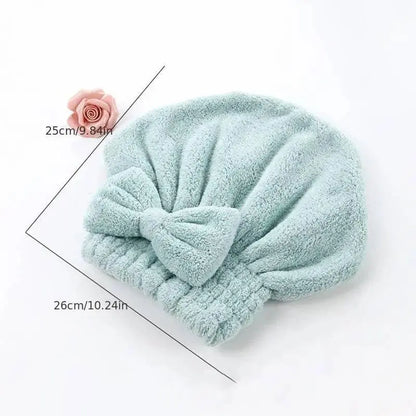 Ultra-Absorbent Thickened Coral Fleece Hair Drying Cap - Soft Fast-Dry Towel Wrap for Women