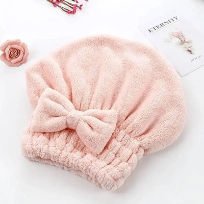 Ultra-Absorbent Thickened Coral Fleece Hair Drying Cap - Soft Fast-Dry Towel Wrap for Women