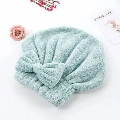 Ultra-Absorbent Thickened Coral Fleece Hair Drying Cap - Soft Fast-Dry Towel Wrap for Women