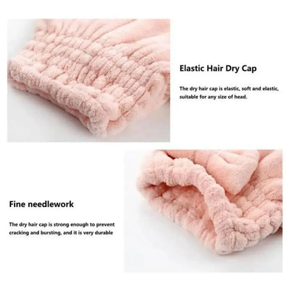 Ultra-Absorbent Thickened Coral Fleece Hair Drying Cap - Soft Fast-Dry Towel Wrap for Women