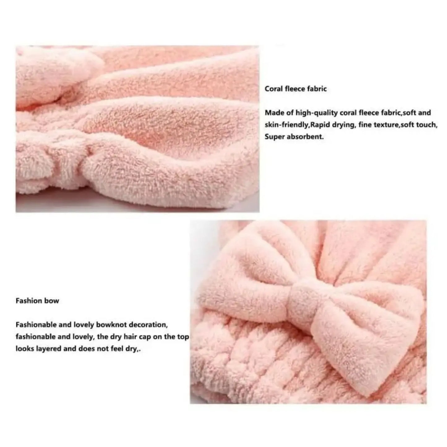 Ultra-Absorbent Thickened Coral Fleece Hair Drying Cap - Soft Fast-Dry Towel Wrap for Women