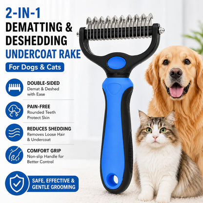 Cat-Eared Self-Cleaning Pet Grooming Brush - 140° Curved Massage Pins for Dogs & Cats
