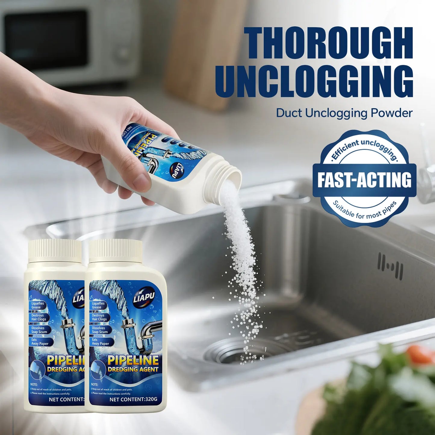 Wild Tornado High-Density Foaming Drain Opener - Powerful Clog Remover for Sinks & Toilets (110g)