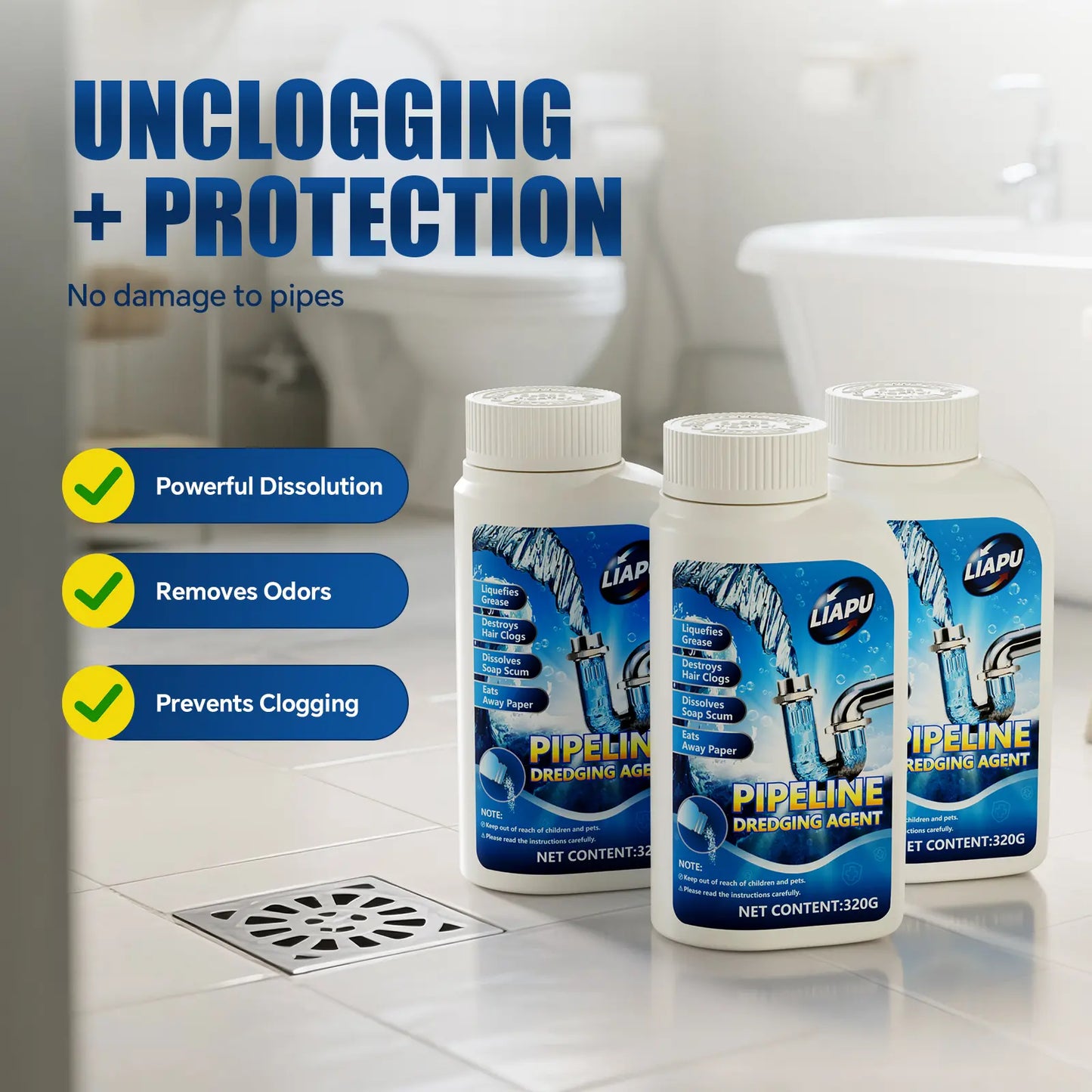 Wild Tornado High-Density Foaming Drain Opener - Powerful Clog Remover for Sinks & Toilets (110g)