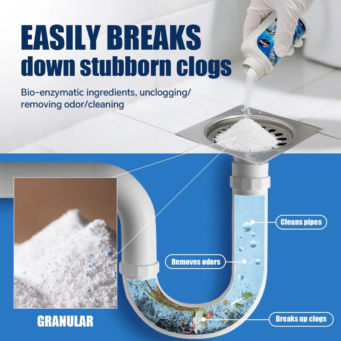 Wild Tornado High-Density Foaming Drain Opener - Powerful Clog Remover for Sinks & Toilets (110g)