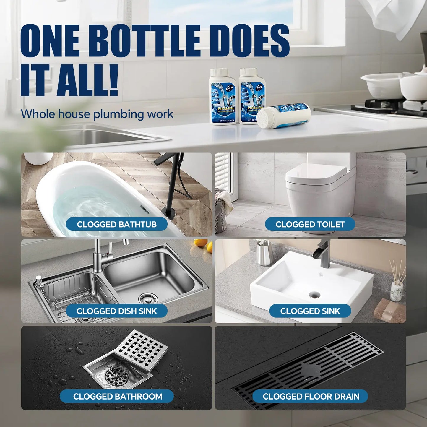 Wild Tornado High-Density Foaming Drain Opener - Powerful Clog Remover for Sinks & Toilets (110g)