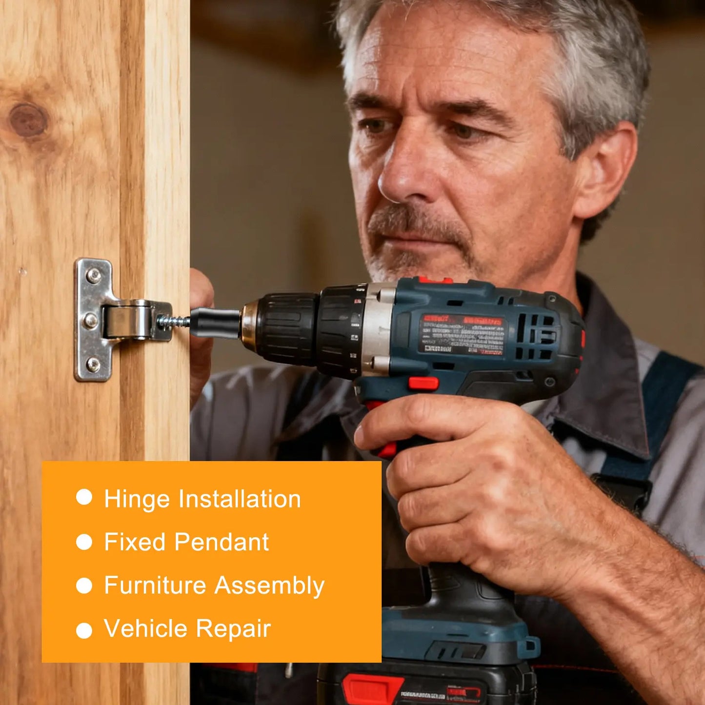 Heavy-Duty Electric Drill Socket Adapter Set - Impact Grade Hex Shank to Square Drive