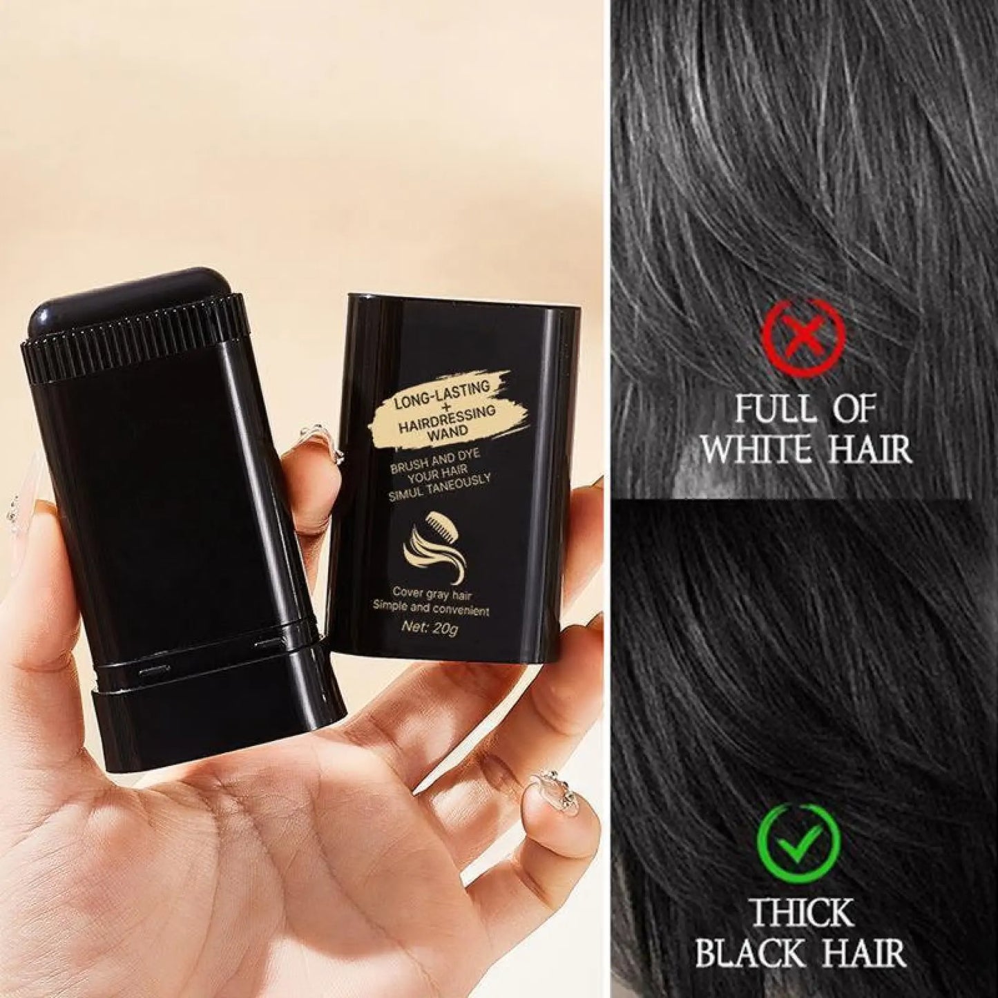 Natural Plant-Based Hair Dye Shampoo - Instant Gray Coverage with Ginseng & Ginger (500ml)