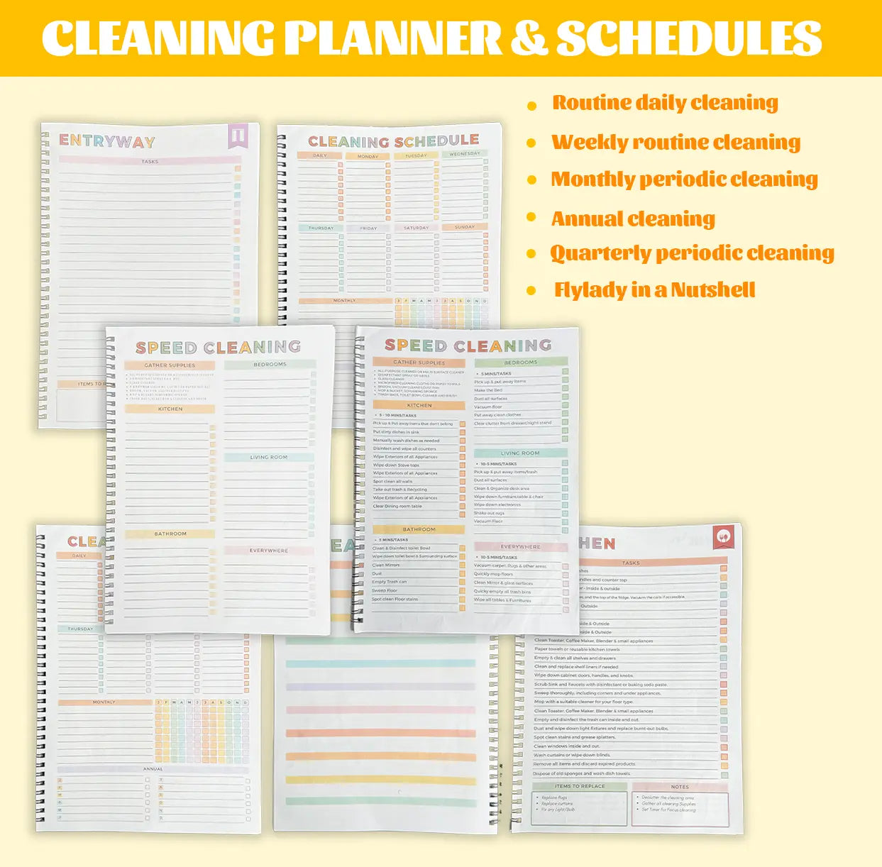 ADHD Cleaning Planner - A4 Daily Schedule & Checklist Pad for Focus & Organization