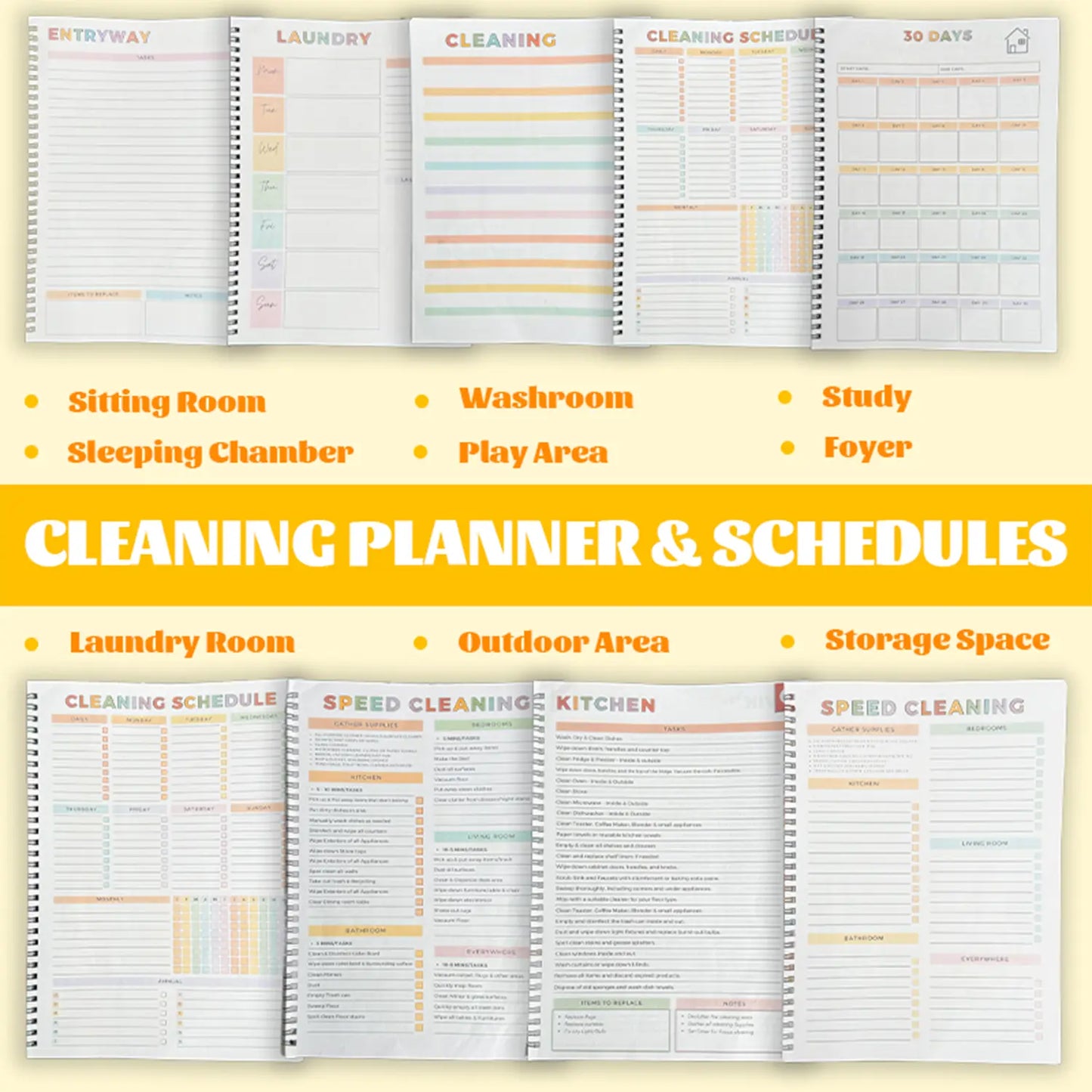 ADHD Cleaning Planner - A4 Daily Schedule & Checklist Pad for Focus & Organization