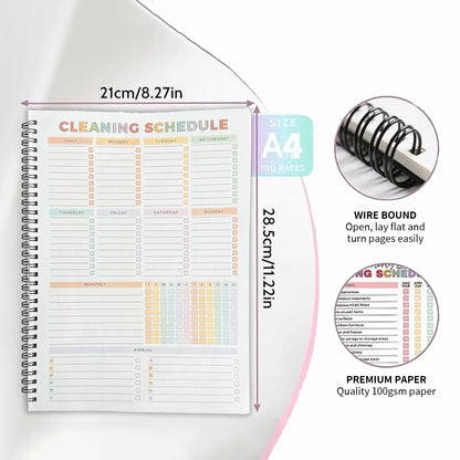 ADHD Cleaning Planner - A4 Daily Schedule & Checklist Pad for Focus & Organization