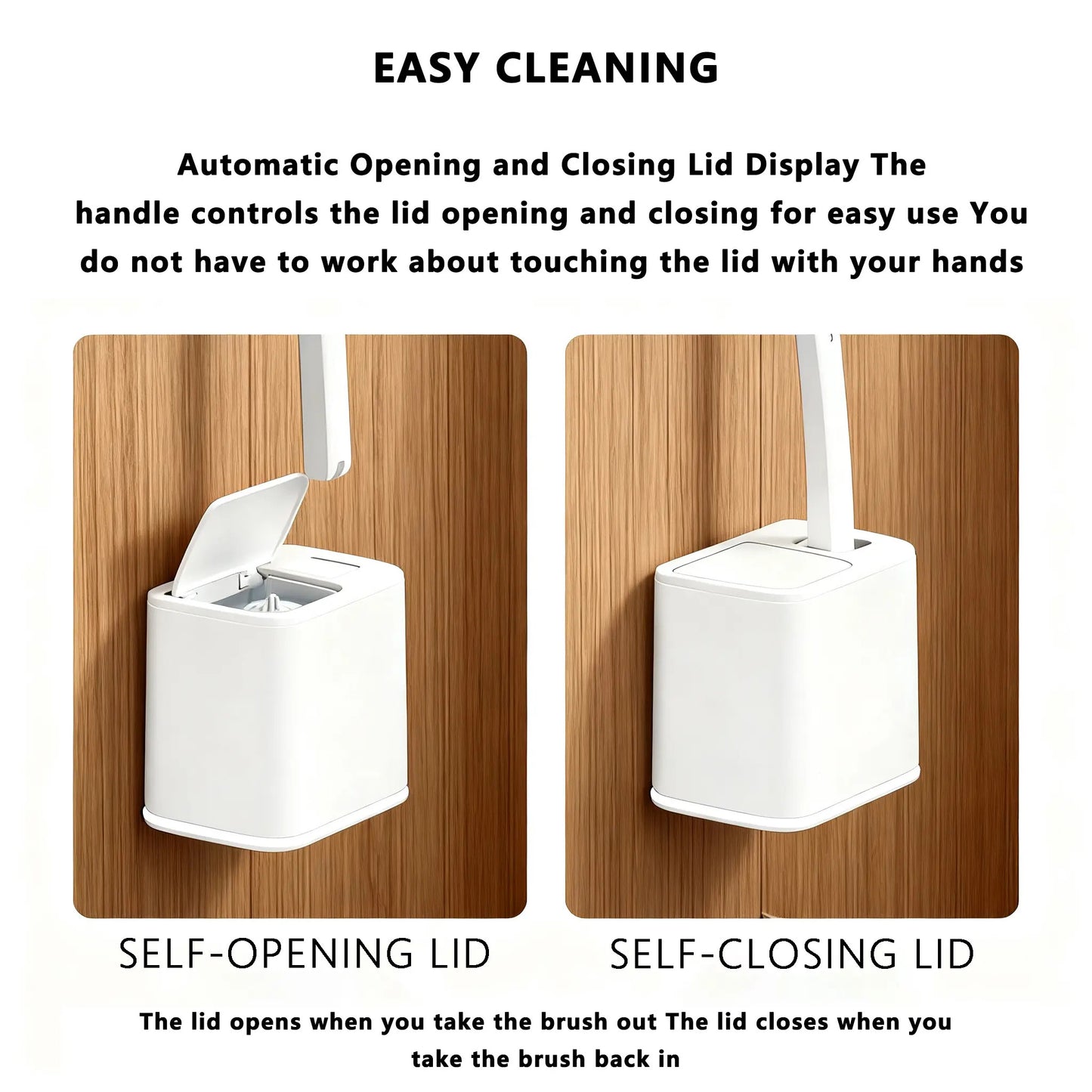 Hygienic Disposable Toilet Brush System - Wall-Mounted Holder with Scented Refills