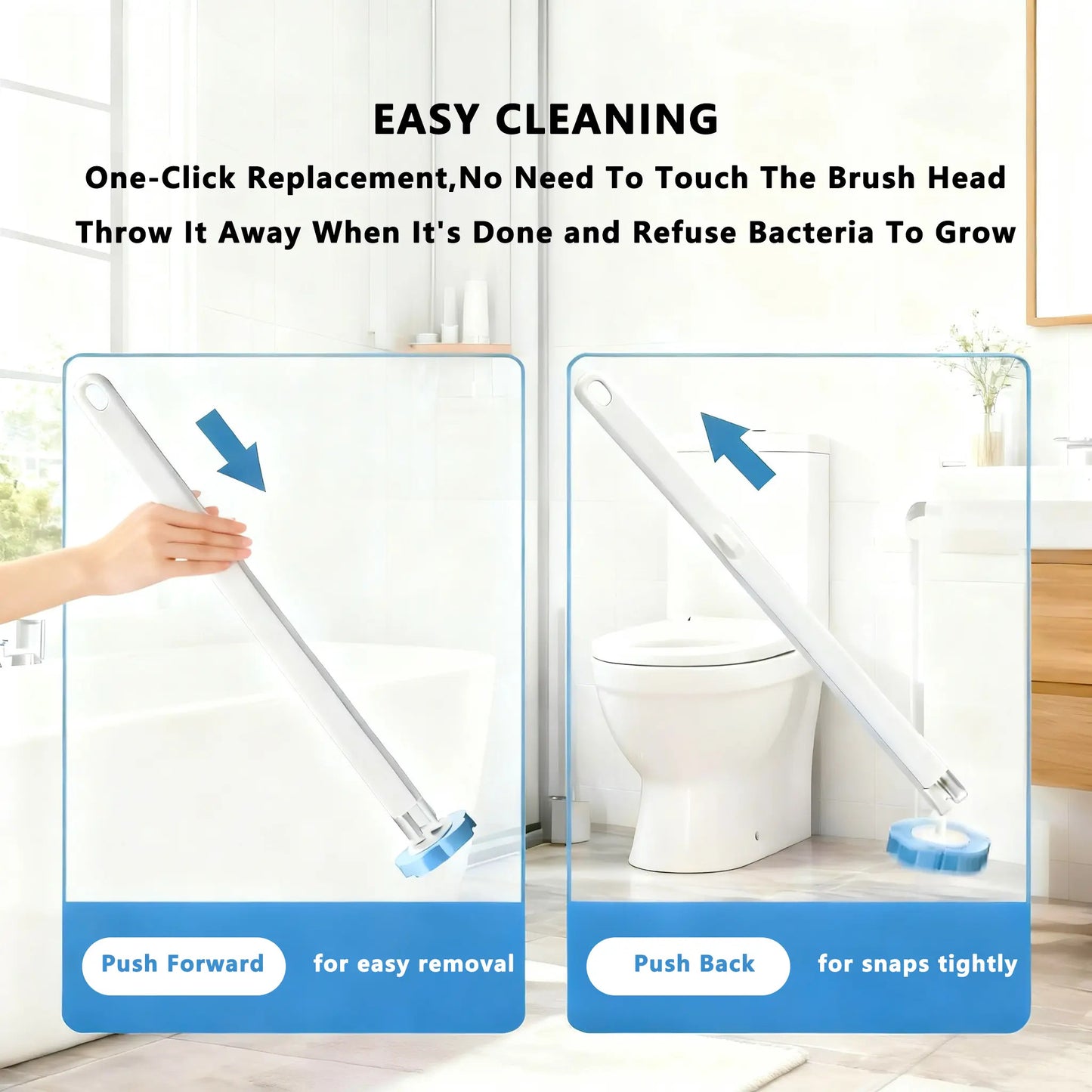 Hygienic Disposable Toilet Brush System - Wall-Mounted Holder with Scented Refills