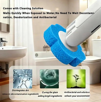 Hygienic Disposable Toilet Brush System - Wall-Mounted Holder with Scented Refills