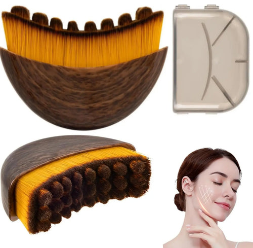 Face Lymphatic Contour Brush - Ergonomic V-Cut Jawline Sculpting & Depuffing Tool